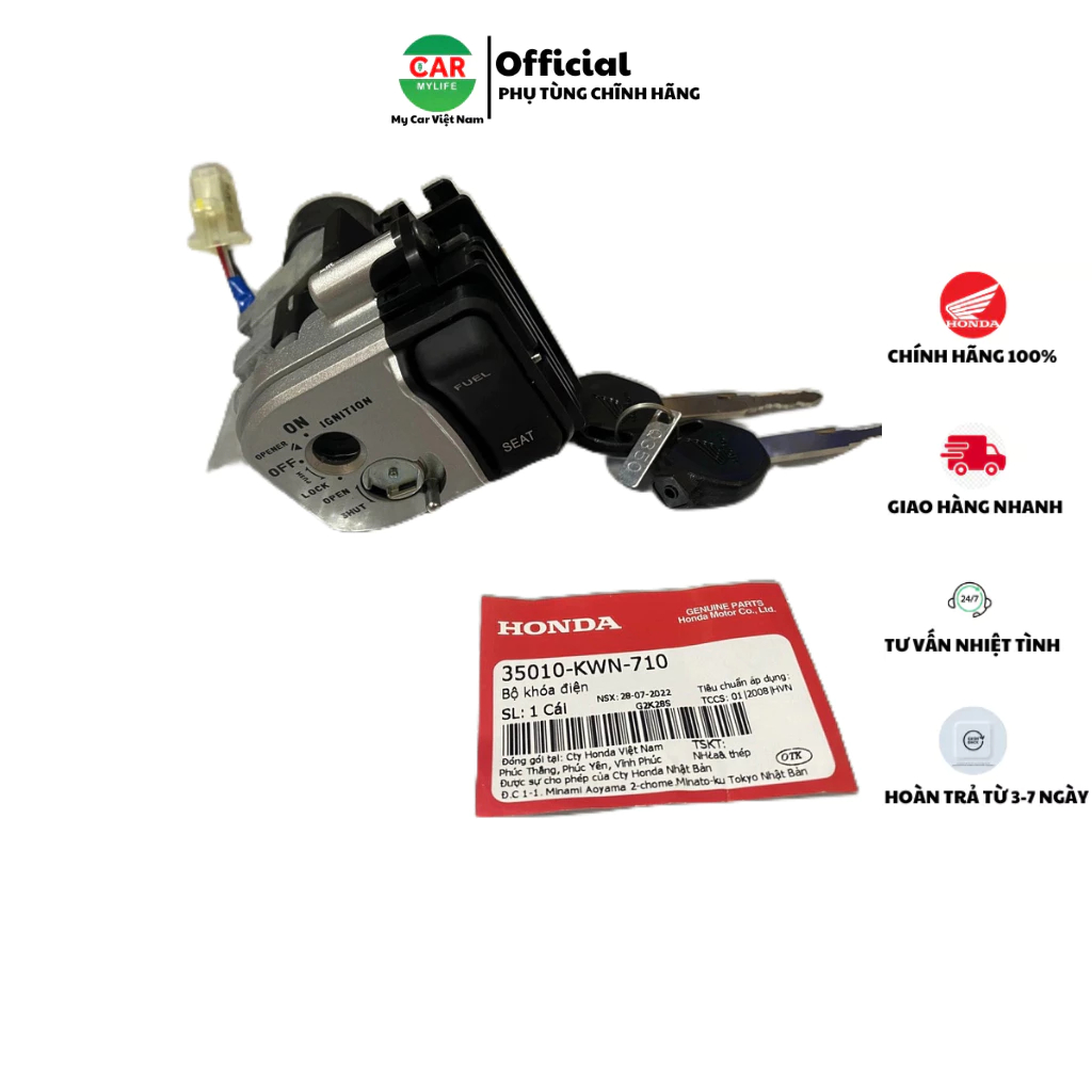 Bộ khóa điện - ổ khóa HONDA PCX, AIR BLADE 110 Fi. 35010KWN710