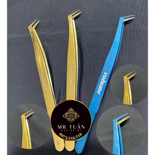 Nhíp nối mi - nhíp gắp mi volume mũi vuông 12mm phủ nhám nano, dụng cụ nối mi mr - tuấn