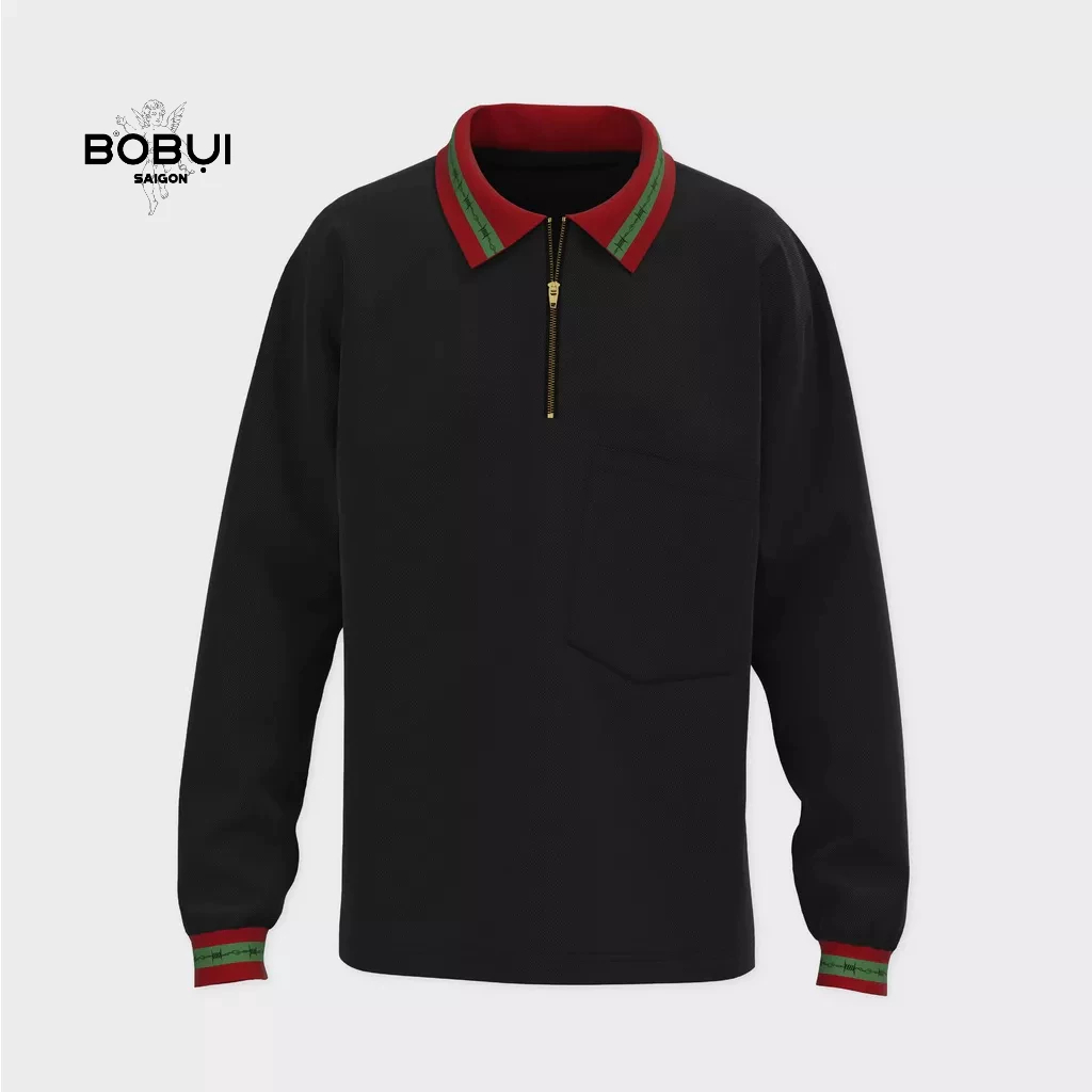 POLO DÀI TAY HỌA TIẾT KẼM