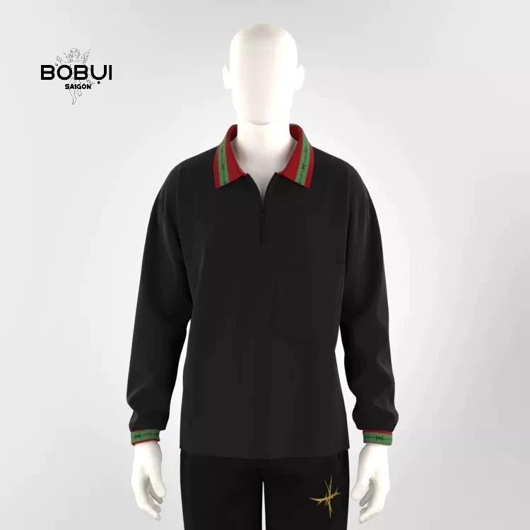 POLO DÀI TAY HỌA TIẾT KẼM