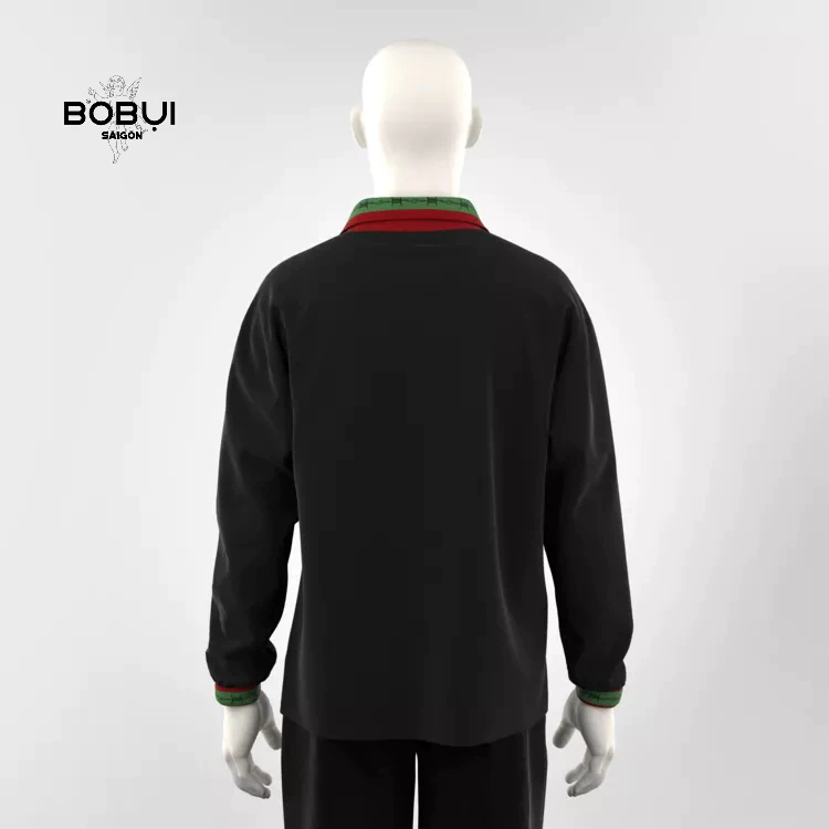 POLO DÀI TAY HỌA TIẾT KẼM