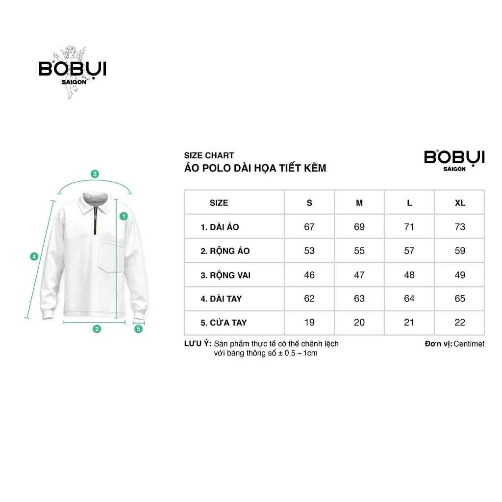 POLO DÀI TAY HỌA TIẾT KẼM
