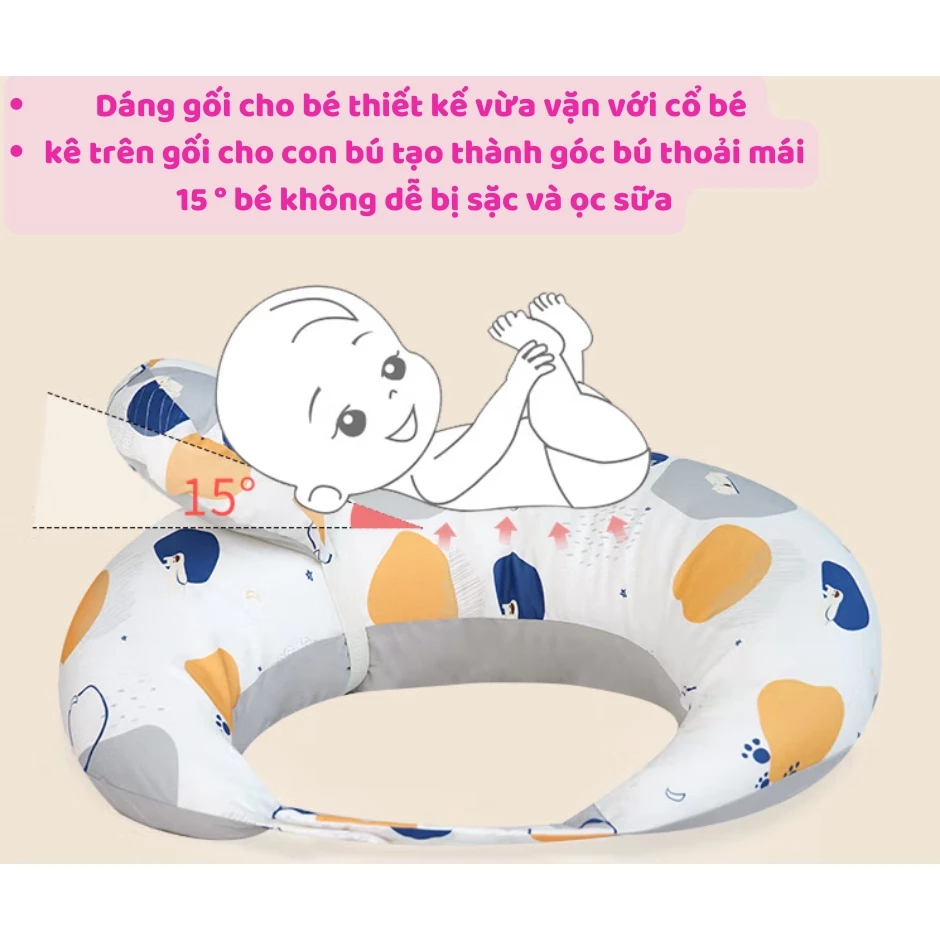 Gối cho bé bú chống sặc sữa cho bé