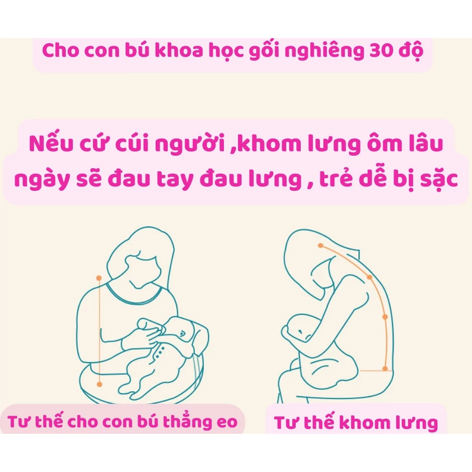 Gối cho bé bú chống sặc sữa cho bé