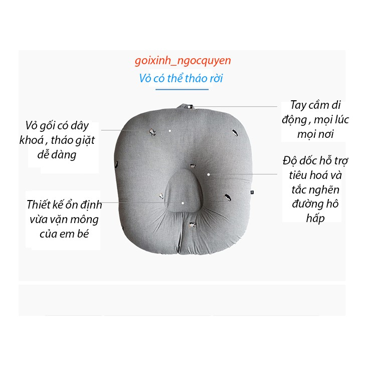 Gối chống trào ngược cho bé size  đại 70cmx70cm