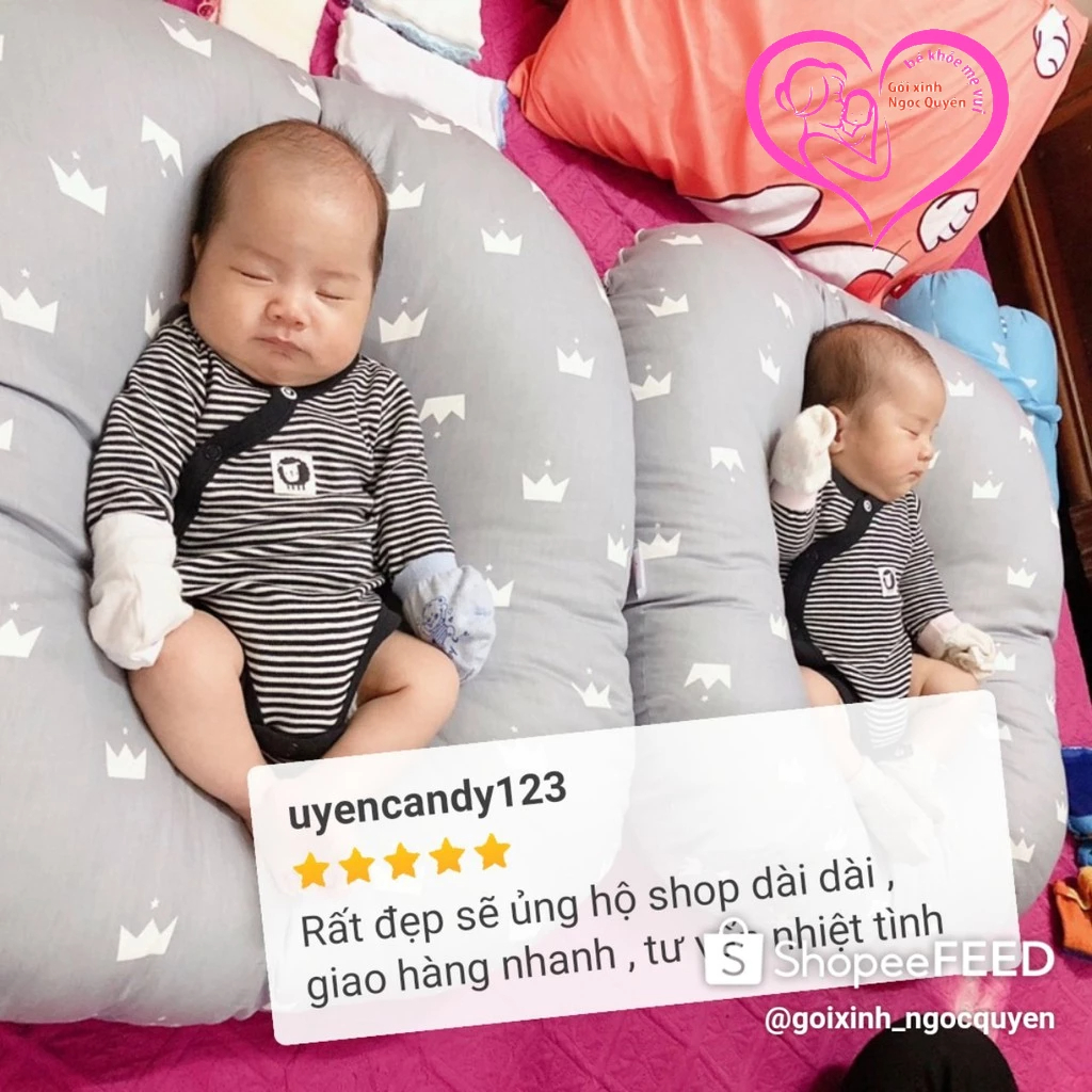 Gối chống trào ngược cho bé Goixinh_ngocquyen   Size  Đại 70cmx70cm