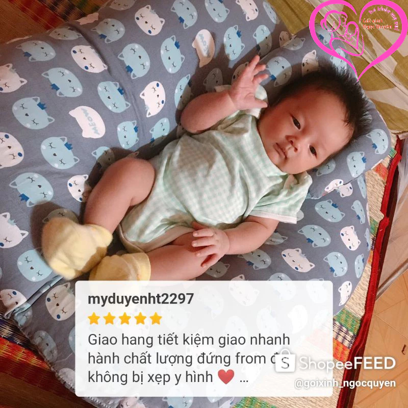 Gối chống trào ngược cho bé Goixinh_ngocquyen   Size  Đại 70cmx70cm