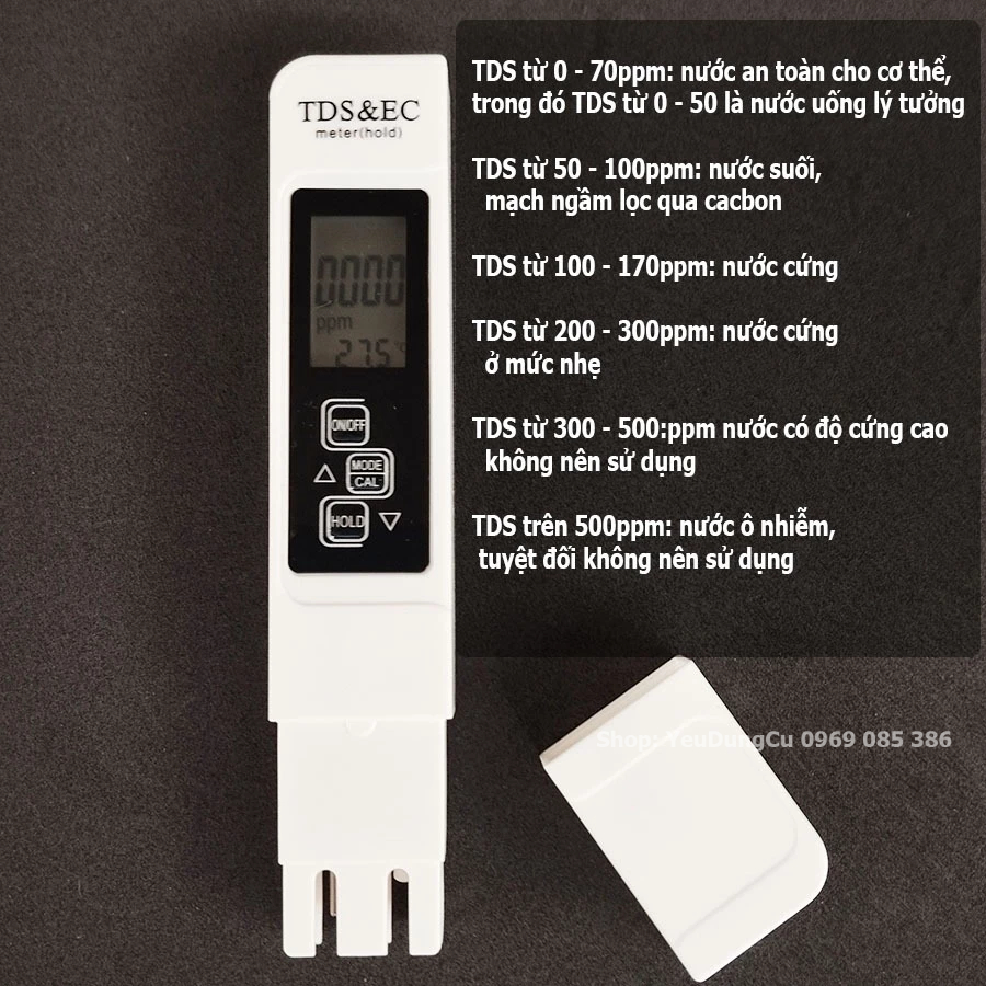 Máy Đo Kiểm Tra Nước Sạch PPM TDS&EC  - Bút Đo Thử Nước Sạch