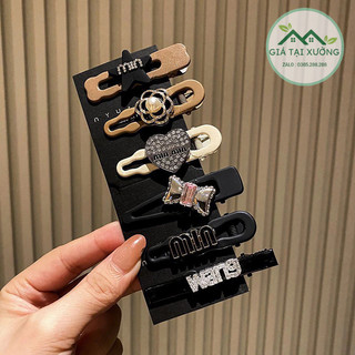 Sét kẹp tóc 7 món min đen siêu xinh