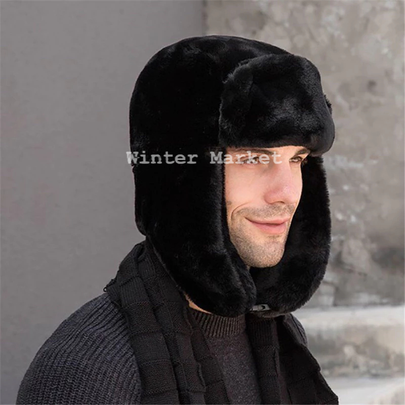 Nón Ushanka Nga nón lông nón phi công đội hai kiểu phủ lông ấm áp nón mùa đông unisex