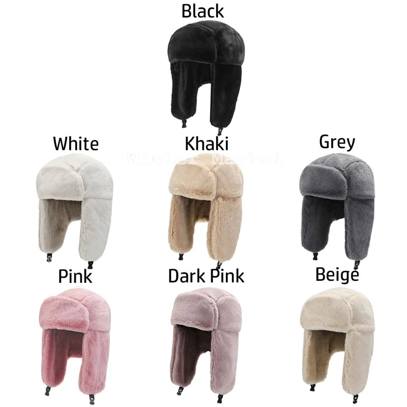 Nón Ushanka Nga nón lông nón phi công đội hai kiểu phủ lông ấm áp nón mùa đông unisex