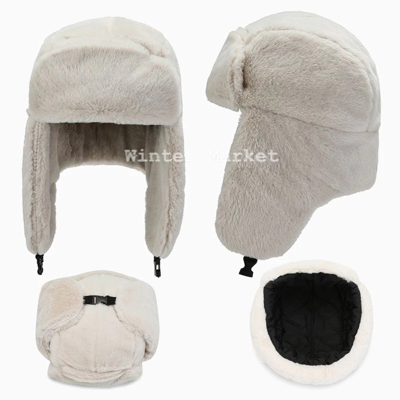 Nón Ushanka Nga nón lông nón phi công đội hai kiểu phủ lông ấm áp nón mùa đông unisex