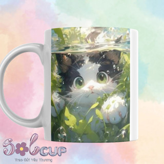 Cốc Sứ In Hình Mèo Con Đáng Yêu Cute, Ly Sứ In Theo Yêu Cầu, Quà Tặng Dễ Thương Solcup