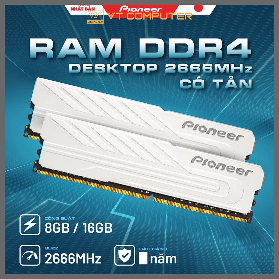 Ram PC DDR4 8Gb Bus 2666 Apacer / Avexir / Lexar / Pioneer / Bảo Hành 36 Tháng