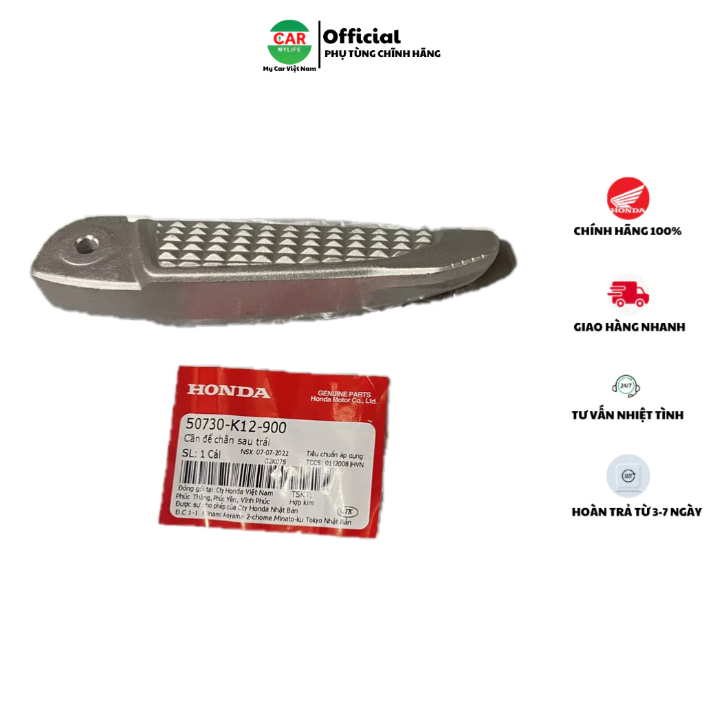 Cần để chân sau - gác chân sau bên trái HONDA LEAD 125. 50730K12900