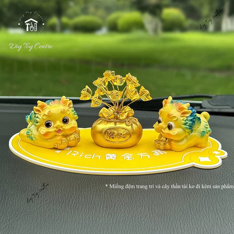 Sưu tầm Quà tặng, phụ kiện trang trí, tượng trang trí mini hình rồng, kỳ lân mang lại may mắn, tài lộc Tỳ Hưu May Mắn