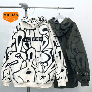 Áo khoác hoodie not rabbit nam nữ ulzzang unisex form rộng đẹp michaa akn98
