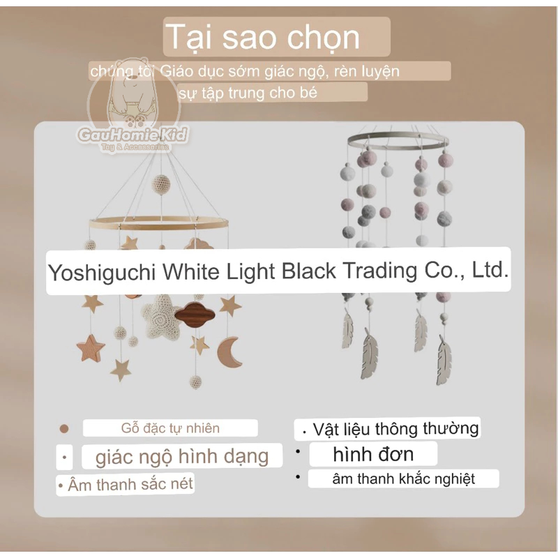 ĐỒ TREO NÔI HANDMADE BẰNG GỖ VÀ LEN CHO BÉ SƠ SINH