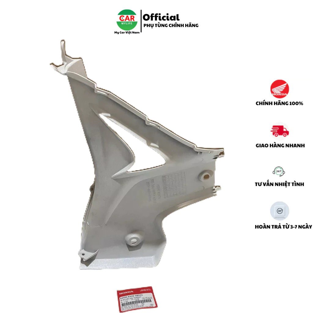 Ốp ống yếm bên phải HONDA WAVE S110 năm 2010 màu Trắng.