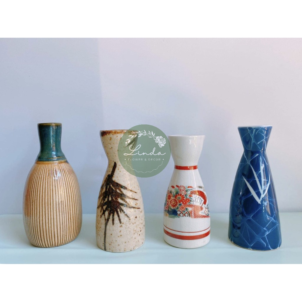 ❤️FREESHIP❤️Lọ hoa Sake Gốm, Sứ Nhật Bản nhỏ xinh trang trí nhà cửa