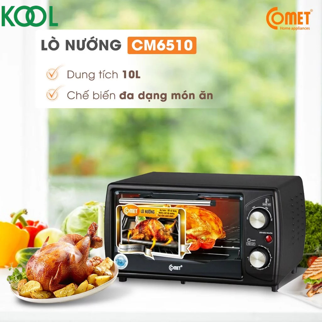 Lò nướng điện vuông 10L COMET - CM6510 ( hoả tốc TPHCM )