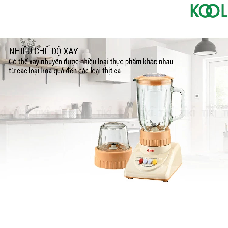 Máy xay sinh tố cối thủy tinh 1.25L Comet CM9956