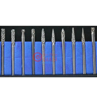 Bộ 10 mũi hợp kim vonfram trục 3mm (3x3mm) chuyên khắc tỉa gỗ nhựa mài nhôm đồng ❤️freeship❤️