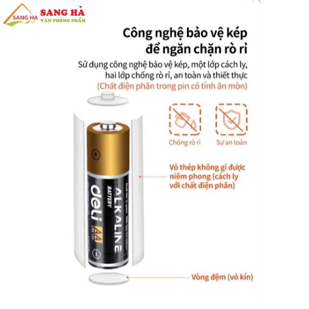 Pin kiềm Akaline AA Deli W18500