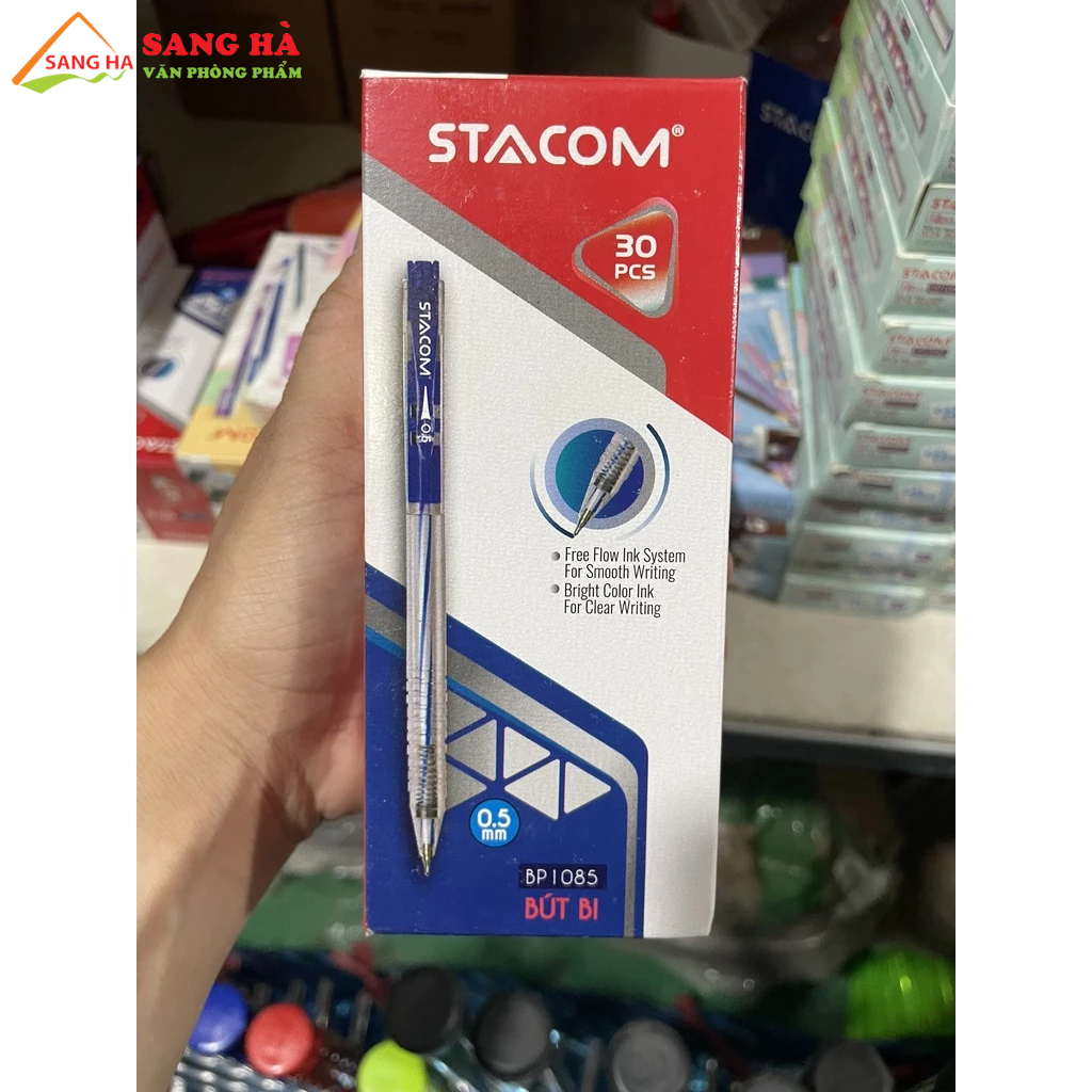 Bút bi mực xanh Stacom 0.5mm BP1085