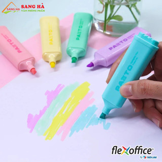 Bút dạ quang màu Pastel Thiên Long Flexoffice Pazto FO-HL009/VN - Bút dạ quang rửa được