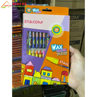 Bút sáp màu 24 màu wax crayon stacom cr024w