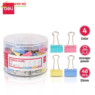 Kẹp bướm 25mm deli - 48 chiếc/hộp - e8554a