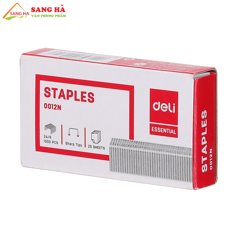 (1 Hộp) Ghim dập 24/6 Deli E0012N - Kim bấm số 3 Deli