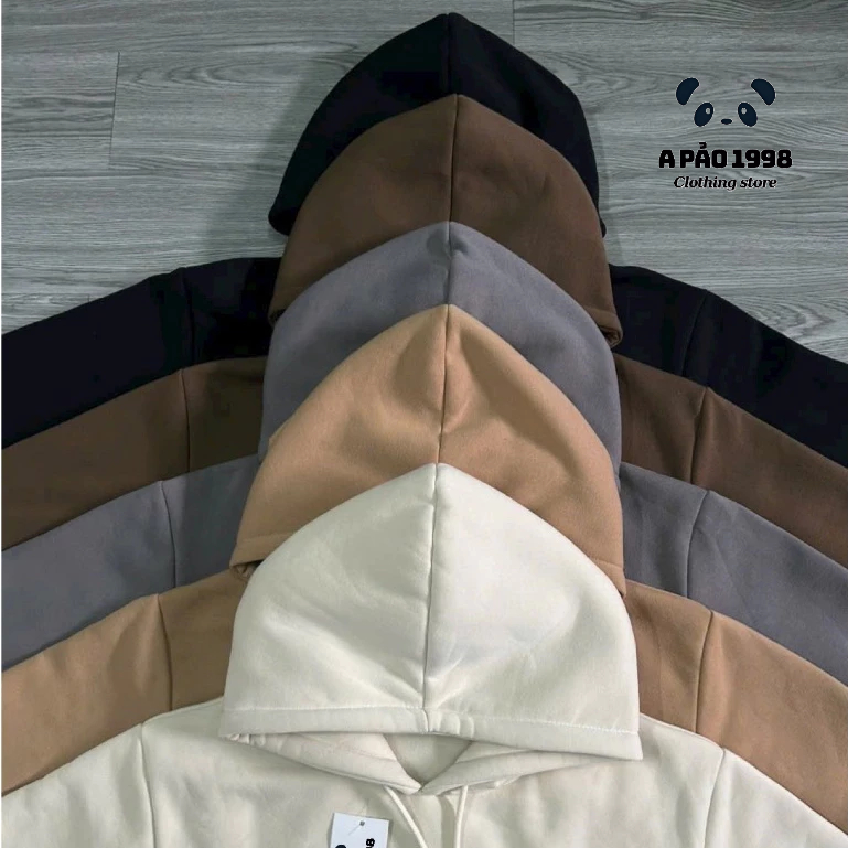Áo Hoodie Trơn Nỉ Bông Siêu Dày Unisex Form Rộng BOXY Basic, Không Xù Lông, Áo Nỉ Trơn Hoodie Phong Cách Hàn Quốc.