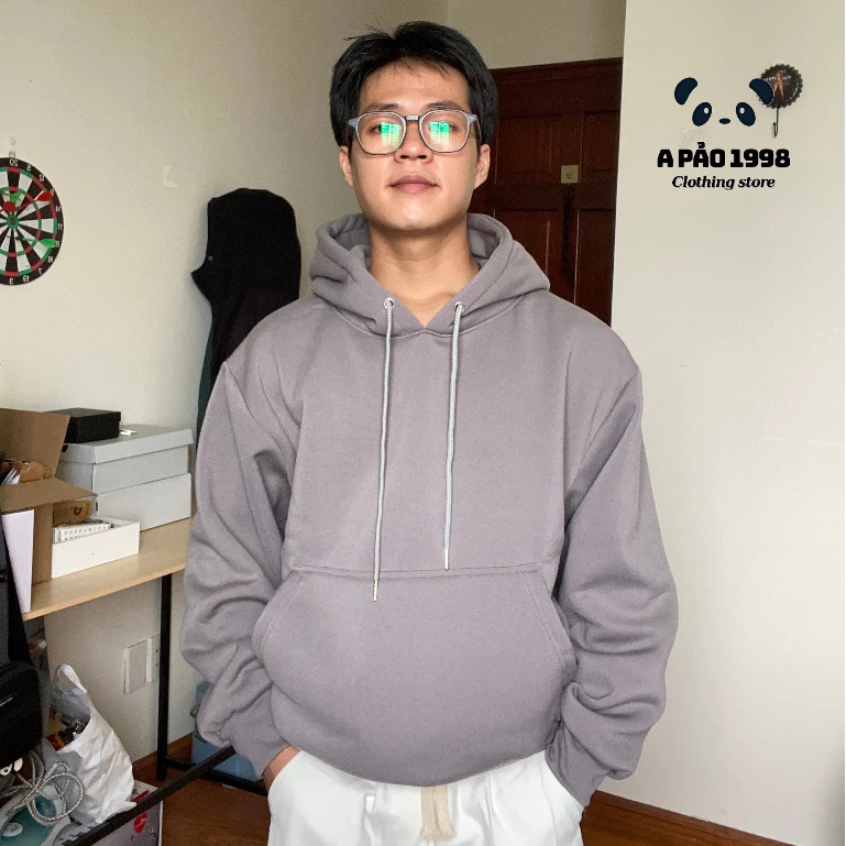 Áo Hoodie Trơn Nỉ Bông Siêu Dày Unisex Form Rộng BOXY Basic, Không Xù Lông, Áo Nỉ Trơn Hoodie Phong Cách Hàn Quốc.
