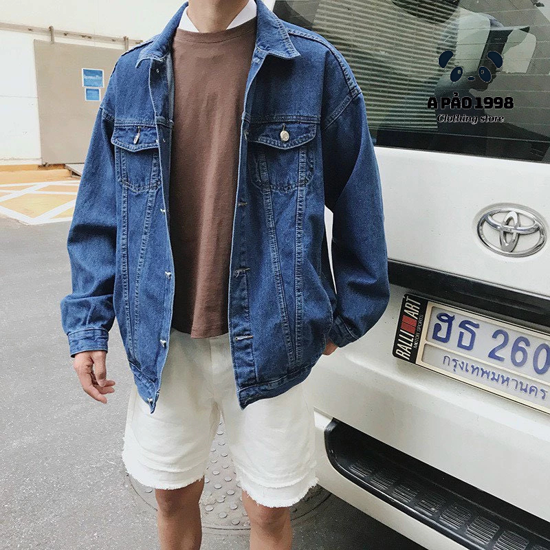 Áo Khoác jean nam nữ Form Rộng, Áo khoác bò Unisex Đen, Xanh Phong Cách.