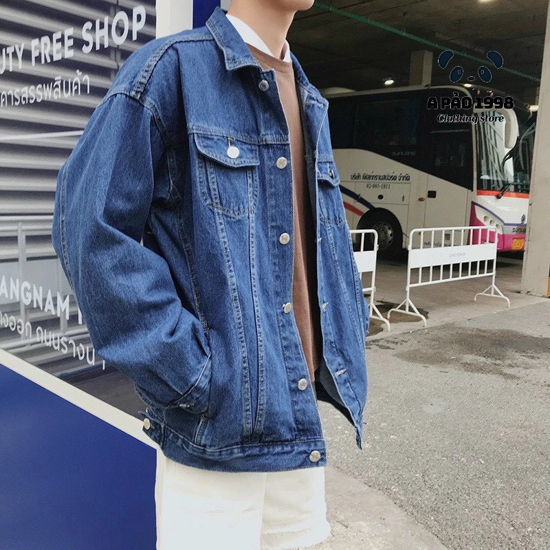 Áo Khoác jean nam nữ Form Rộng, Áo khoác bò Unisex Đen, Xanh Phong Cách.
