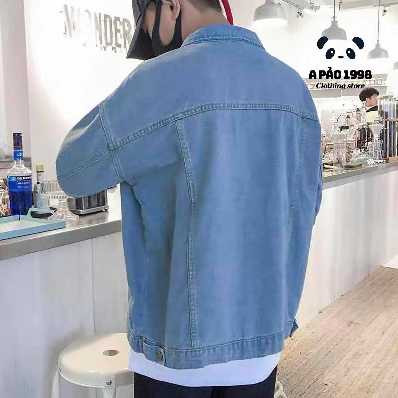 Áo Khoác jean nam nữ Form Rộng, Áo khoác bò Unisex Đen, Xanh Phong Cách.