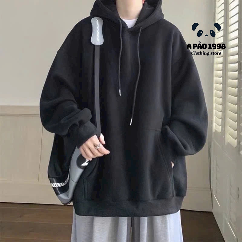 Áo Hoodie Trơn Nỉ Bông Siêu Dày Nam Nữ Unisex Form Rộng Basic, Không Xù Lông, Áo Nỉ Trơn Hoodie Phong Cách Hàn Quốc.