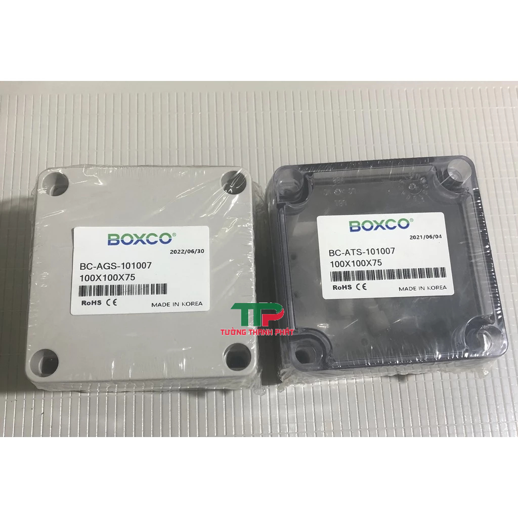 HỘP NHỰA KÍN NƯỚC IP67-100X100X75 BOXCO HÀN QUỐC ( NẮP ĐỤC VÀ NẮP TRONG)