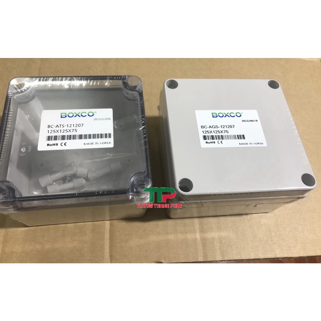 HỘP NHỰA KÍN NƯỚC IP67 -125x125x75 BOXCO HÀN QUỐC( NẮP ĐỤC VÀ NẮP TRONG)