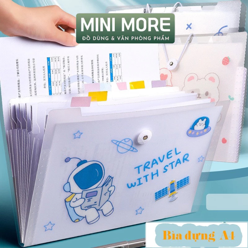 Minimore | Túi đựng tài liệu tệp đựng tài liệu nhiều ngăn kẹp file túi đựng tài liệu A4 phụ kiện văn phòng phẩm