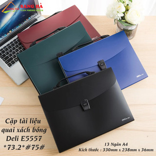 Cặp Tài Liệu Quai Sách Bóng 12 ngăn Deli 5557