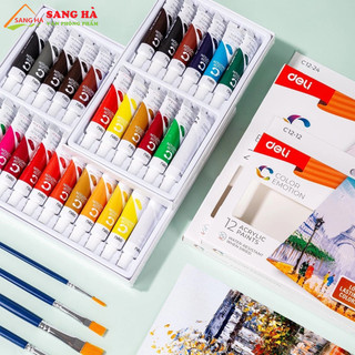 Màu nước acrylic dạng tuýp 12ml deli ec12