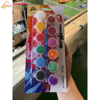 Bộ 12 màu acrylic , kèm cọ vẽ stacom pos05_12a