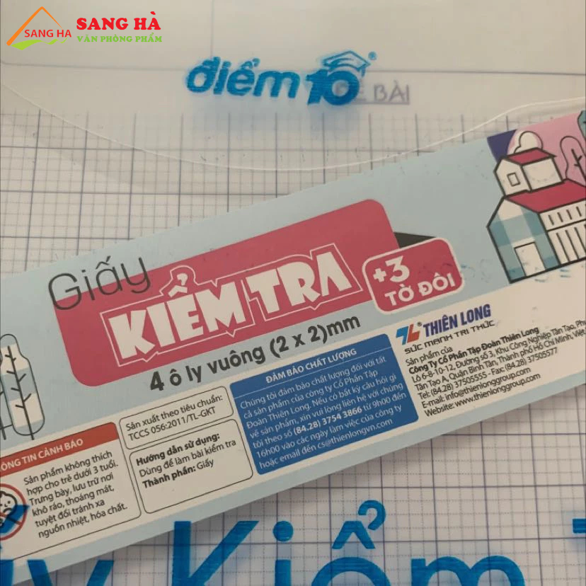 Giấy kiểm tra Thiên Long TP-GKT07 4 ôly vuông 2x2