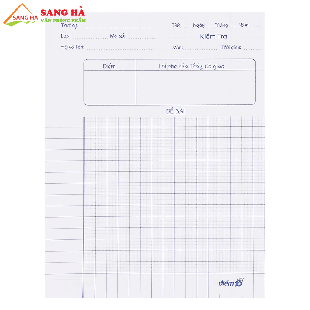 Giấy kiểm tra Thiên Long TP-GKT07 4 ôly vuông 2x2