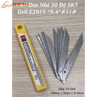 Lưỡi dao rọc giấy nhỏ 30 độ sk5 deli e2015