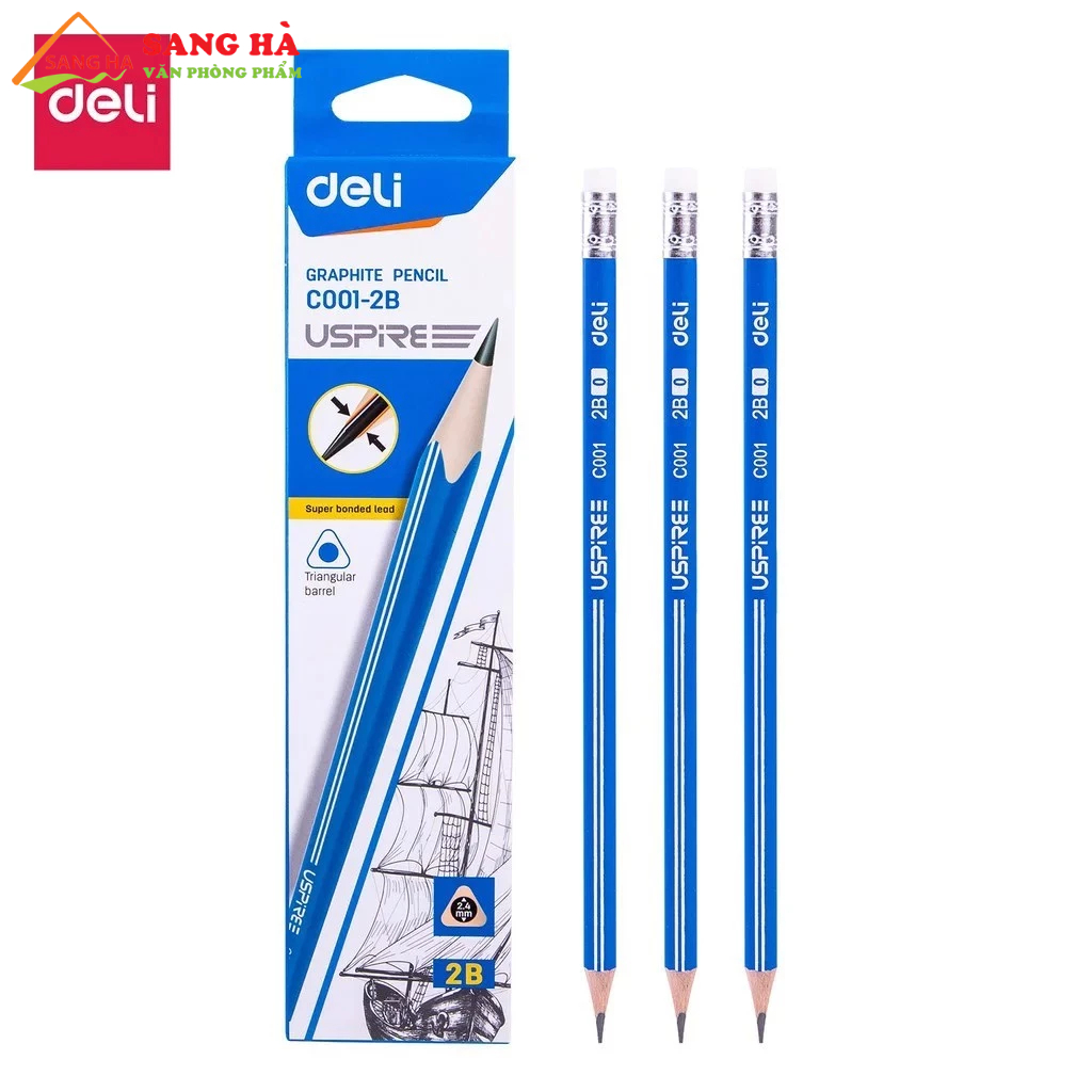 Bút chì 2B Deli EC001 Có Gôm
