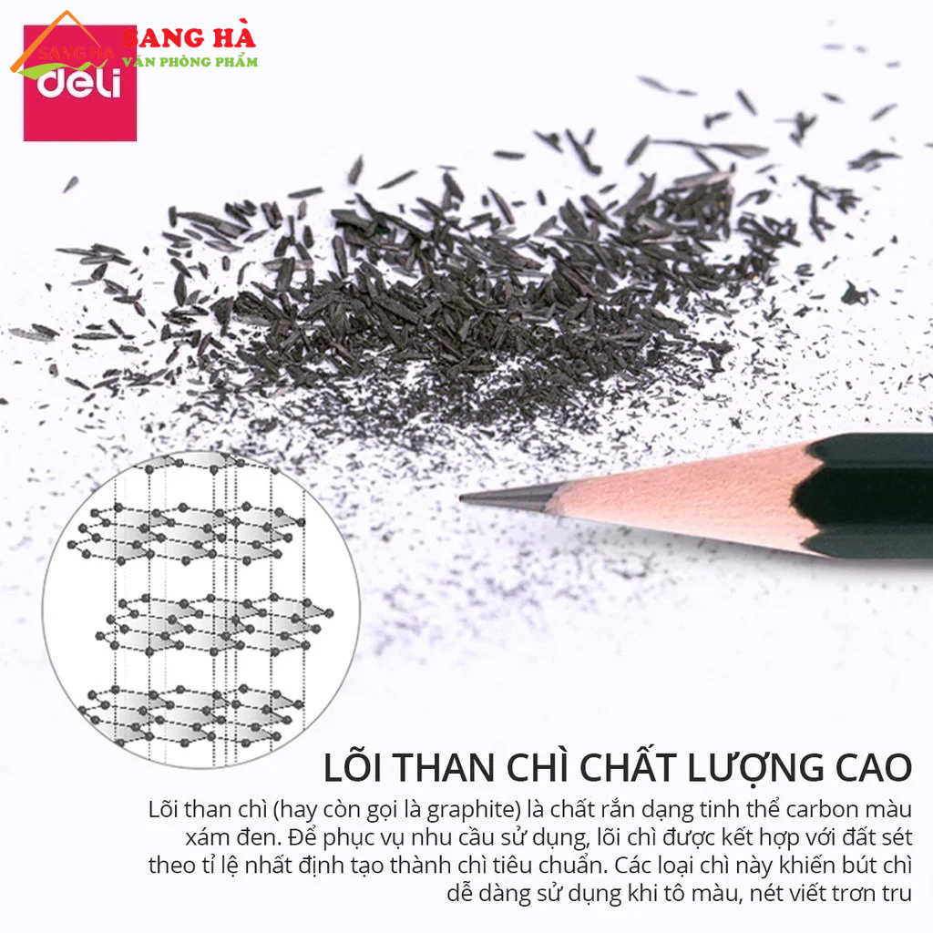Bút chì 2B Deli EC001 Có Gôm